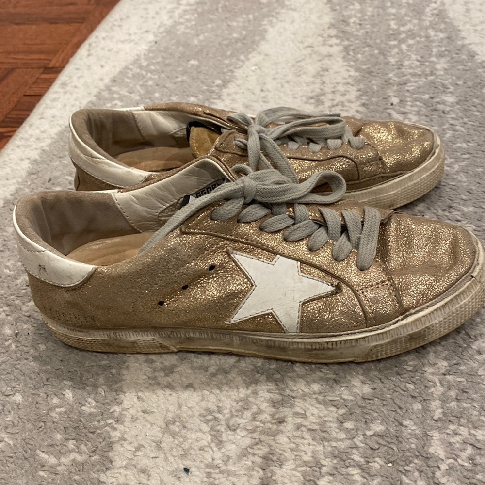 Authentic gold Golden goose sneakers size 36 used condition